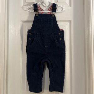 Mini Boden Baby Boy Navy Blue Corduroy Fully Lined Overalls